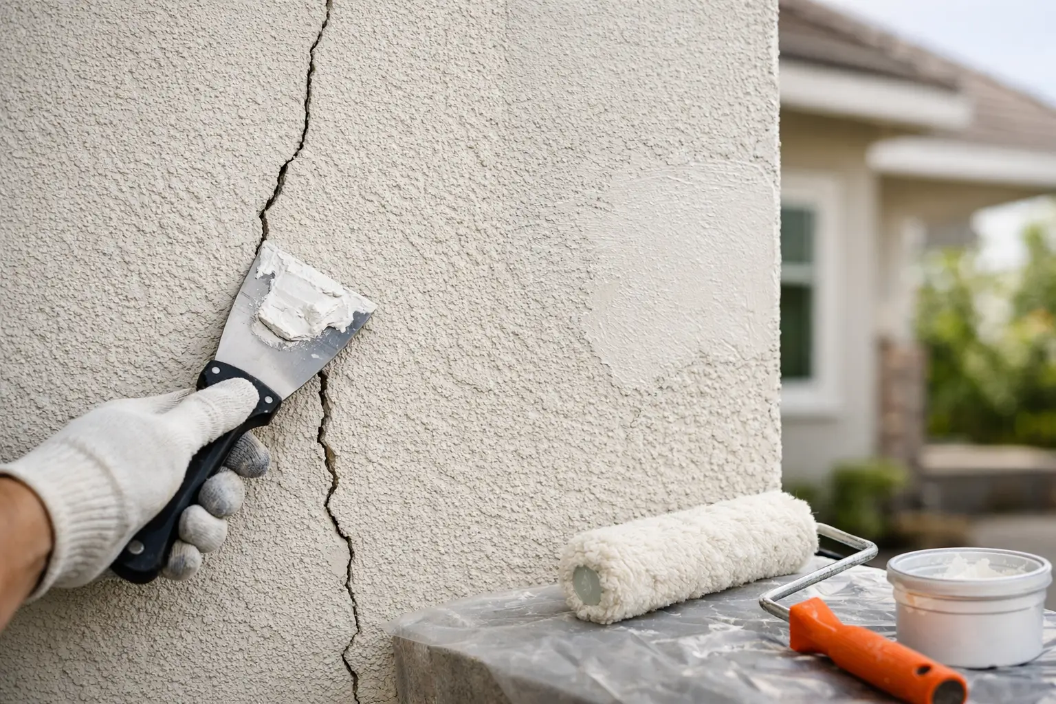 Stucco Crack Repair Before Painting Done Right